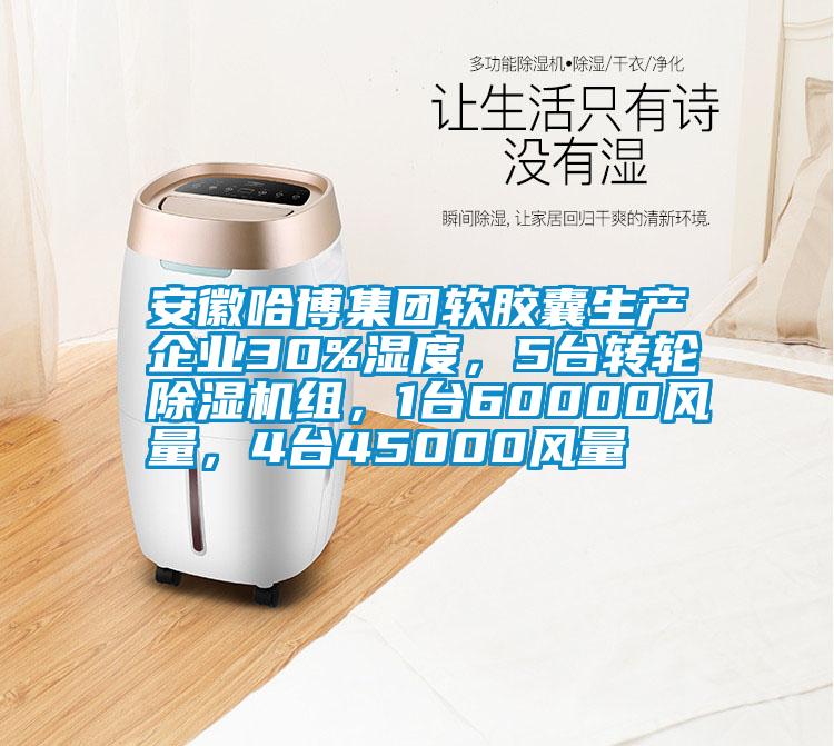 安徽哈博集團(tuán)軟膠囊生產(chǎn)企業(yè)30%濕度，5臺轉(zhuǎn)輪除濕機(jī)組，1臺60000風(fēng)量，4臺45000風(fēng)量