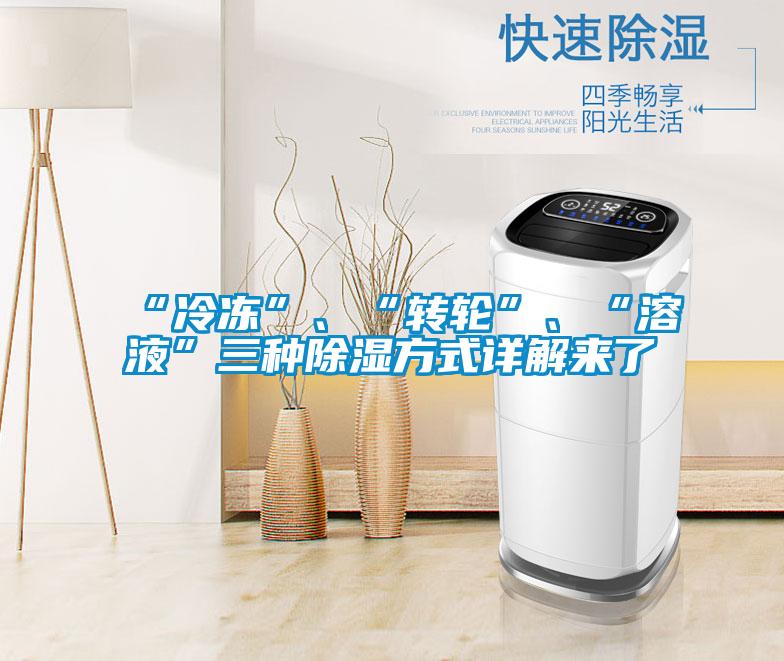 “冷凍”、“轉(zhuǎn)輪”、“溶液”三種除濕方式詳解來(lái)了