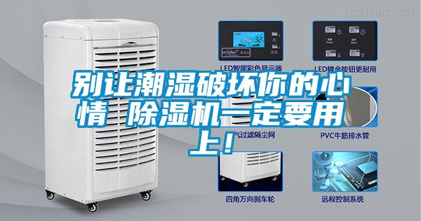 別讓潮濕破壞你的心情 除濕機一定要用上！