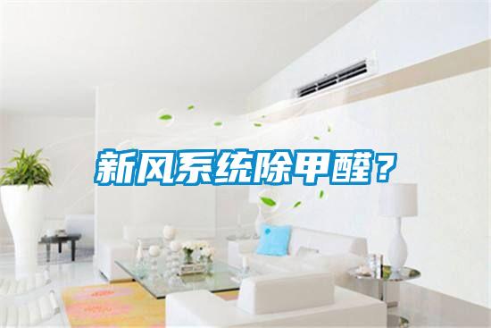 新風(fēng)系統(tǒng)除甲醛？
