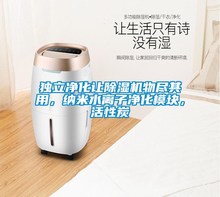 獨立凈化讓除濕機物盡其用，納米水離子凈化模塊，活性炭