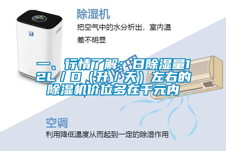 一、行情了解：日除濕量12L／D（升／天）左右的除濕機價位多在千元內