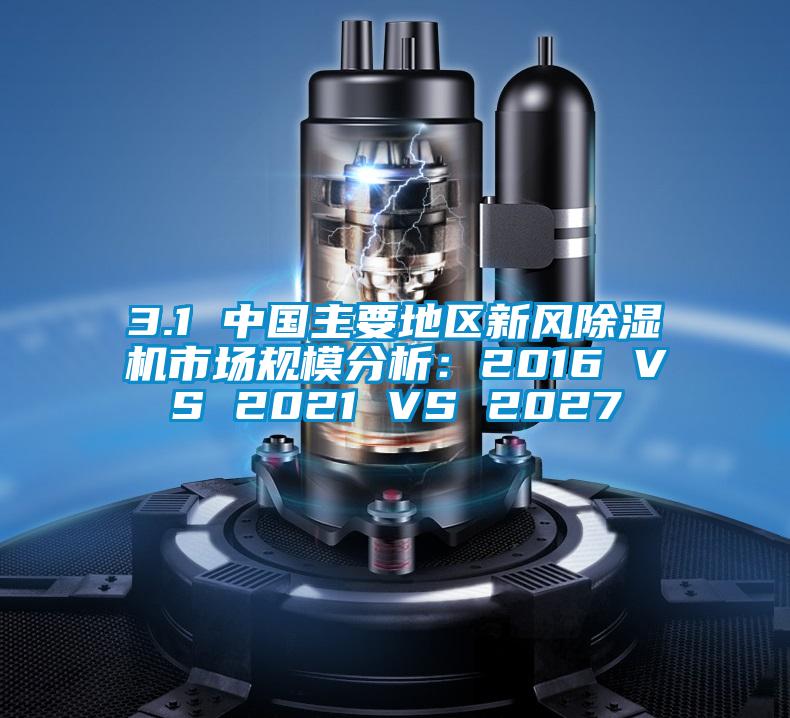 3.1 中國主要地區(qū)新風(fēng)除濕機(jī)市場(chǎng)規(guī)模分析：2016 VS 2021 VS 2027
