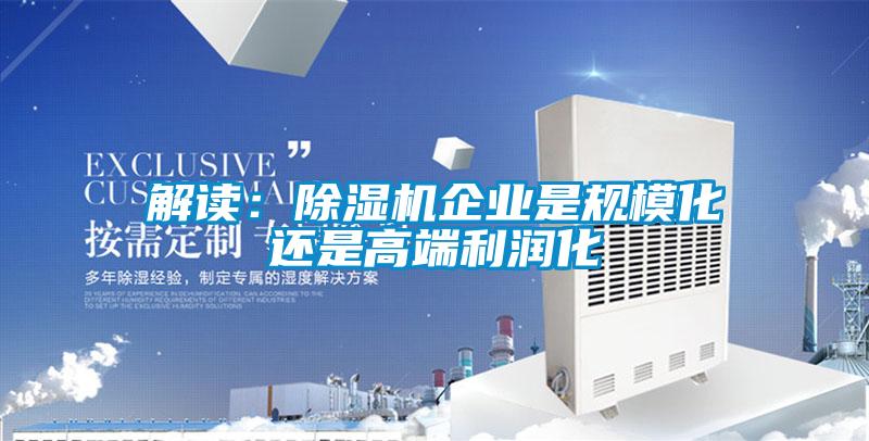 解讀：除濕機(jī)企業(yè)是規(guī)?；€是高端利潤(rùn)化
