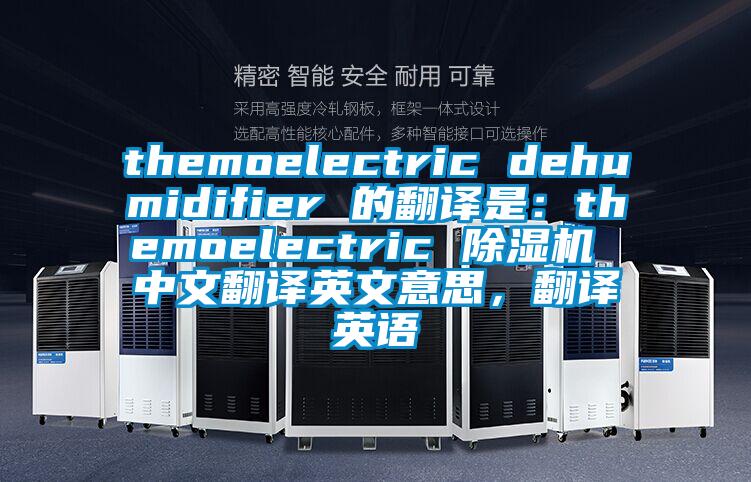 themoelectric dehumidifier 的翻譯是：themoelectric 除濕機(jī) 中文翻譯英文意思，翻譯英語