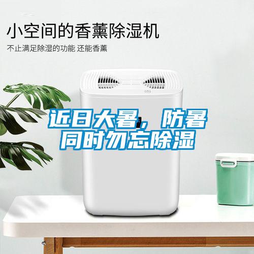 近日大暑，防暑同時(shí)勿忘除濕
