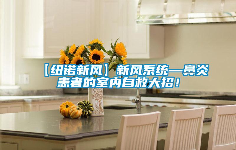【紐諾新風(fēng)】新風(fēng)系統(tǒng)—鼻炎患者的室內(nèi)自救大招！