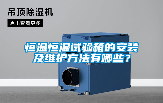 恒溫恒濕試驗(yàn)箱的安裝及維護(hù)方法有哪些？
