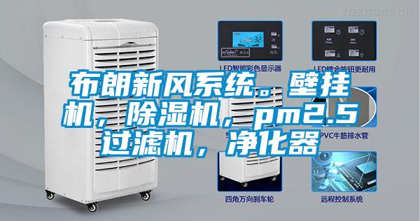 布朗新風(fēng)系統(tǒng)。壁掛機(jī)，除濕機(jī)，pm2.5過濾機(jī)，凈化器