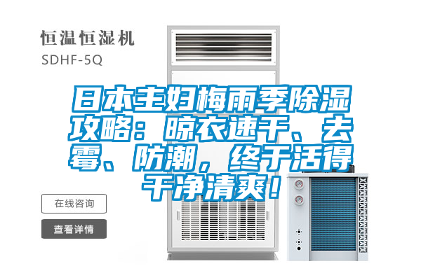 日本主婦梅雨季除濕攻略：晾衣速干、去霉、防潮，終于活得干凈清爽！