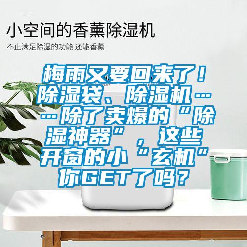 梅雨又要回來(lái)了！除濕袋、除濕機(jī)……除了賣爆的“除濕神器”，這些開(kāi)窗的小“玄機(jī)”你GET了嗎？