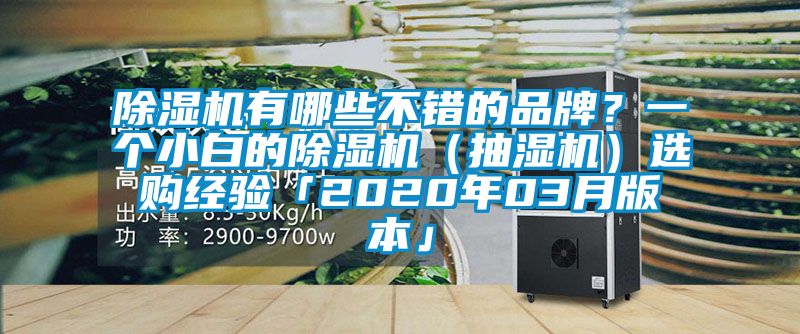 除濕機(jī)有哪些不錯(cuò)的品牌？一個(gè)小白的除濕機(jī)（抽濕機(jī)）選購經(jīng)驗(yàn)「2020年03月版本」